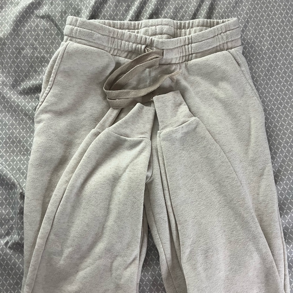 T.J.Maxx Cream Ankle Cropped Pants with Tie-Waist